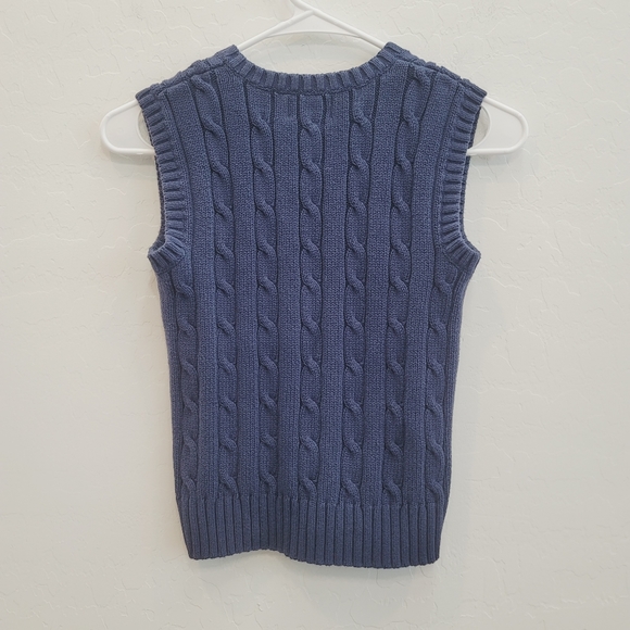 💕 CHAPS Navy Blue Sweater Vest Children's Size 7 - Picture 4 of 6